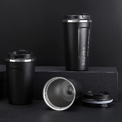 Picture of 17oz Travel Mug, 510ml Insulated Coffee Mug Spill, Stainless Steel Vacuum Tumbler, Big Water Bottle with Lid, Double Wall Leak-Proof Thermos for Keep Hot/Ice Coffee,Tea, Black
