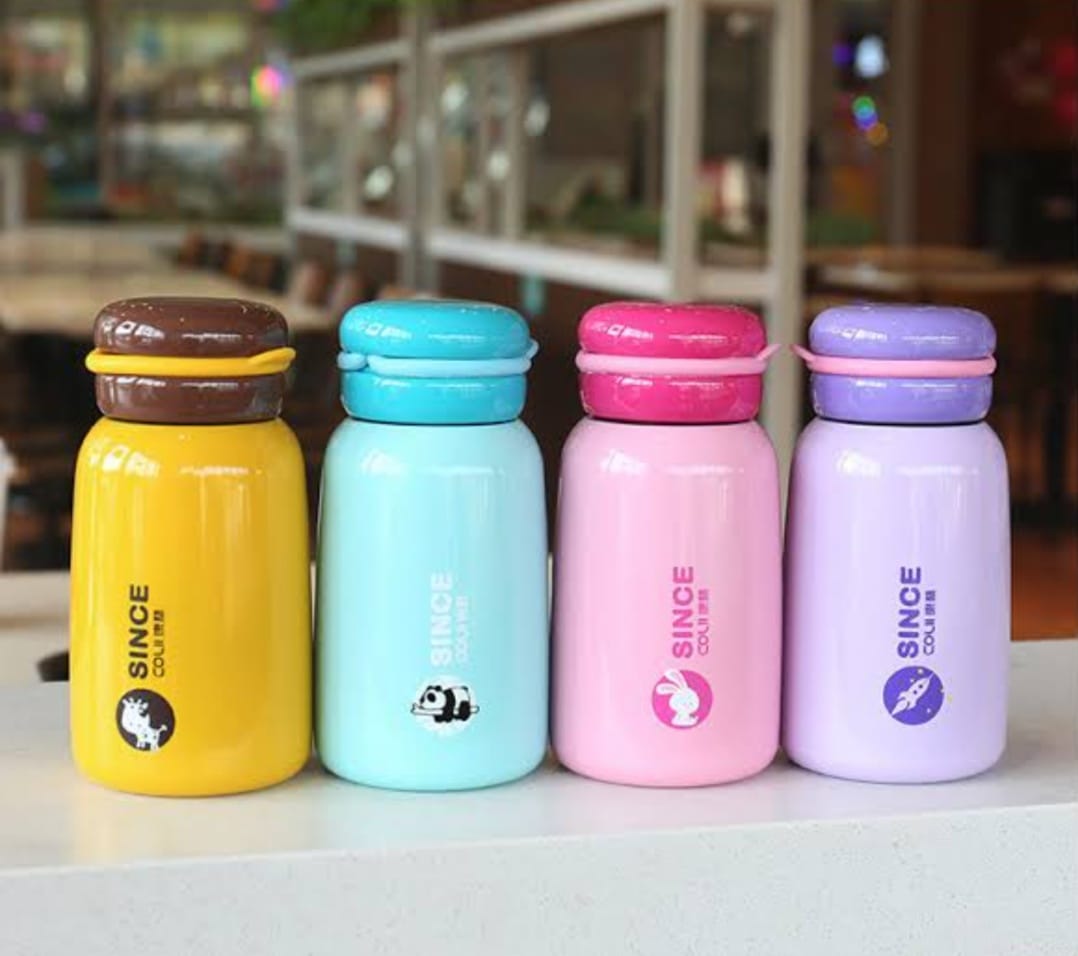 Picture of Thermos Cup Female Lovely Mini Student Child Portable Water Bottles Small Big Belly Simple Stainless Steel Cup Vacuum Flask