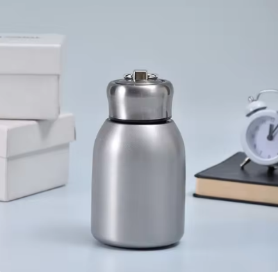 Picture of 300ML Stainless Steel Vacuum Flask with Lifting Ring Double-layer Vacuum Water Bottle Thermos Cup for Student