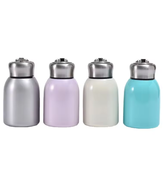 Picture of 300ML Stainless Steel Vacuum Flask with Lifting Ring Double-layer Vacuum Water Bottle Thermos Cup for Student