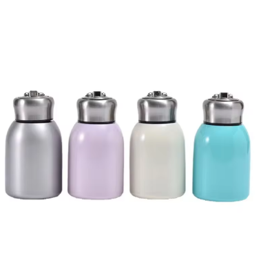 Picture of 300ML Stainless Steel Vacuum Flask with Lifting Ring Double-layer Vacuum Water Bottle Thermos Cup for Student
