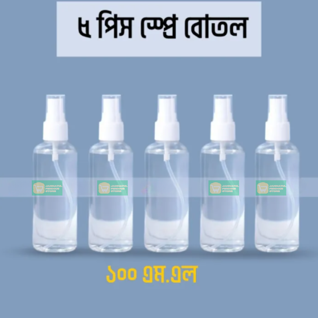 Picture of HIGH QUALITY 5pcs Refillable 100ml Clear PET Plastic Portable Spray Bottle Empty Perfume Container