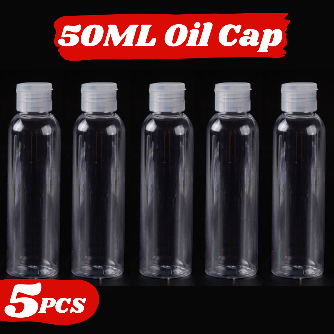 Picture of Plastic Oil Bottle 50Ml Tiptop Cap 5 Piece