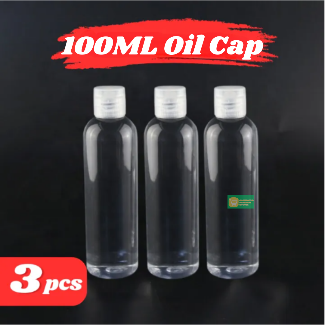 Picture of Plastic Oil Bottle Tiptop Cap 100Ml Transparent- 3pcs