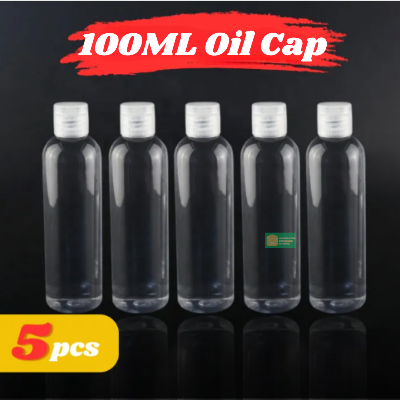 Picture of Plastic Oil Bottle Tiptop Cap 100Ml Transparent- 5pcs