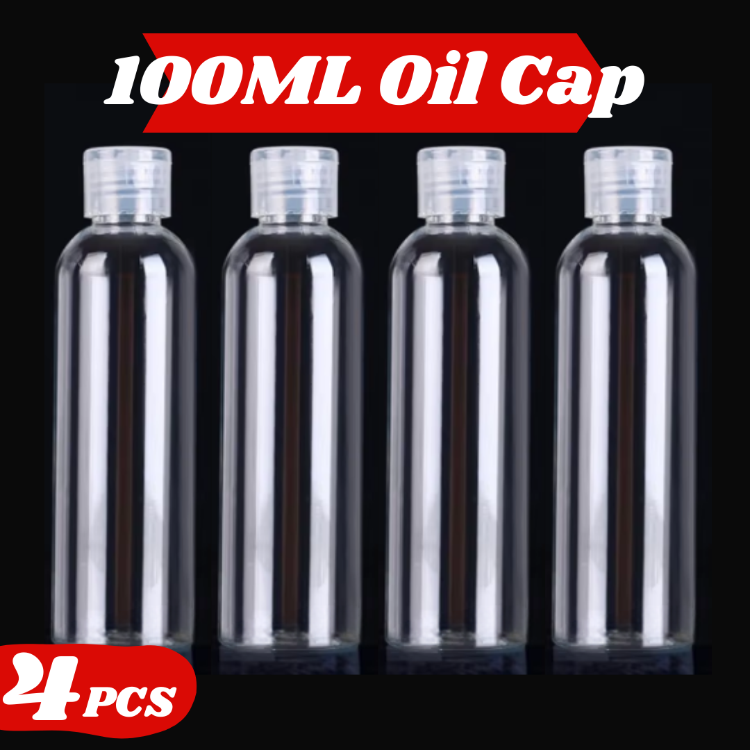 Picture of Plastic Oil Bottle Tiptop Cap 100Ml Transparent- 4pcs