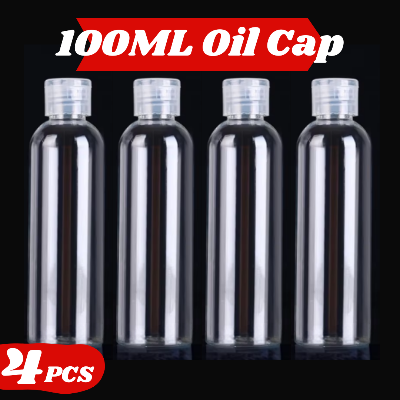 Picture of Plastic Oil Bottle Tiptop Cap 100Ml Transparent- 4pcs