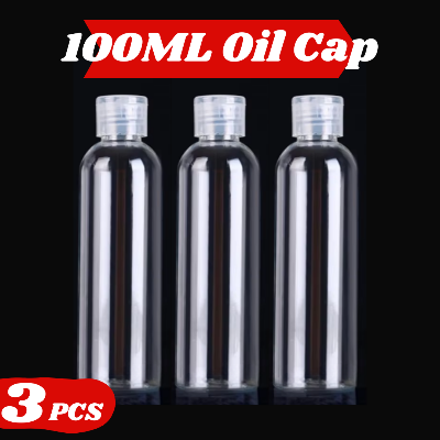 Picture of Plastic Oil Bottle Tiptop Cap 100Ml Transparent- 3pcs