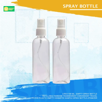 Picture of 2 pcs 100 ml - Empty Spray Bottle Refillable Random Transparent Convenient Travel Clear Plastic Empty Cosmetic Sample Spray Bottle Atomizer