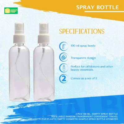 Picture of 2 pcs 100 ml - Empty Spray Bottle Refillable Random Transparent Convenient Travel Clear Plastic Empty Cosmetic Sample Spray Bottle Atomizer