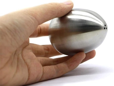 Picture of Egg Shape Condiment Bottle Condiment Container Stainless Steel Caster Portable BBQ Picnic Tool Kitchen One Hole
