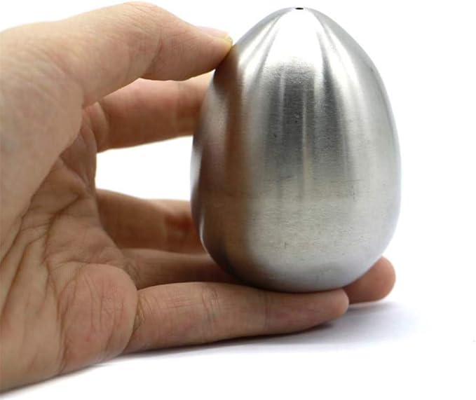 Picture of Egg Shape Condiment Bottle Condiment Container Stainless Steel Caster Portable BBQ Picnic Tool Kitchen One Hole
