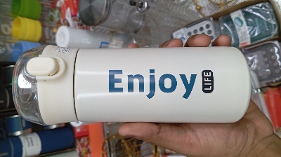 Picture of Portable Stainless Steel Vacuum Flask with Straw, Thermos Flask for Students, Thermal Water Bottle, Tumbler, 350ml