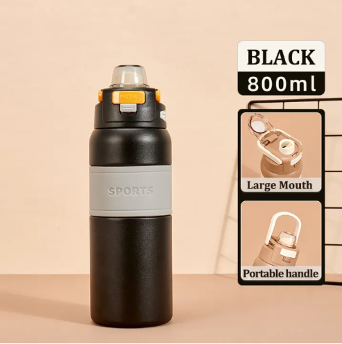 Picture of 800ML/27Oz Thermos Tumbler Hot And Cold 316 stainless steel Tyso Original Water Bottles With Straw High-Capacity Portable Handle Fashion Sports Tumbler Aquaflask Original Water Bottle