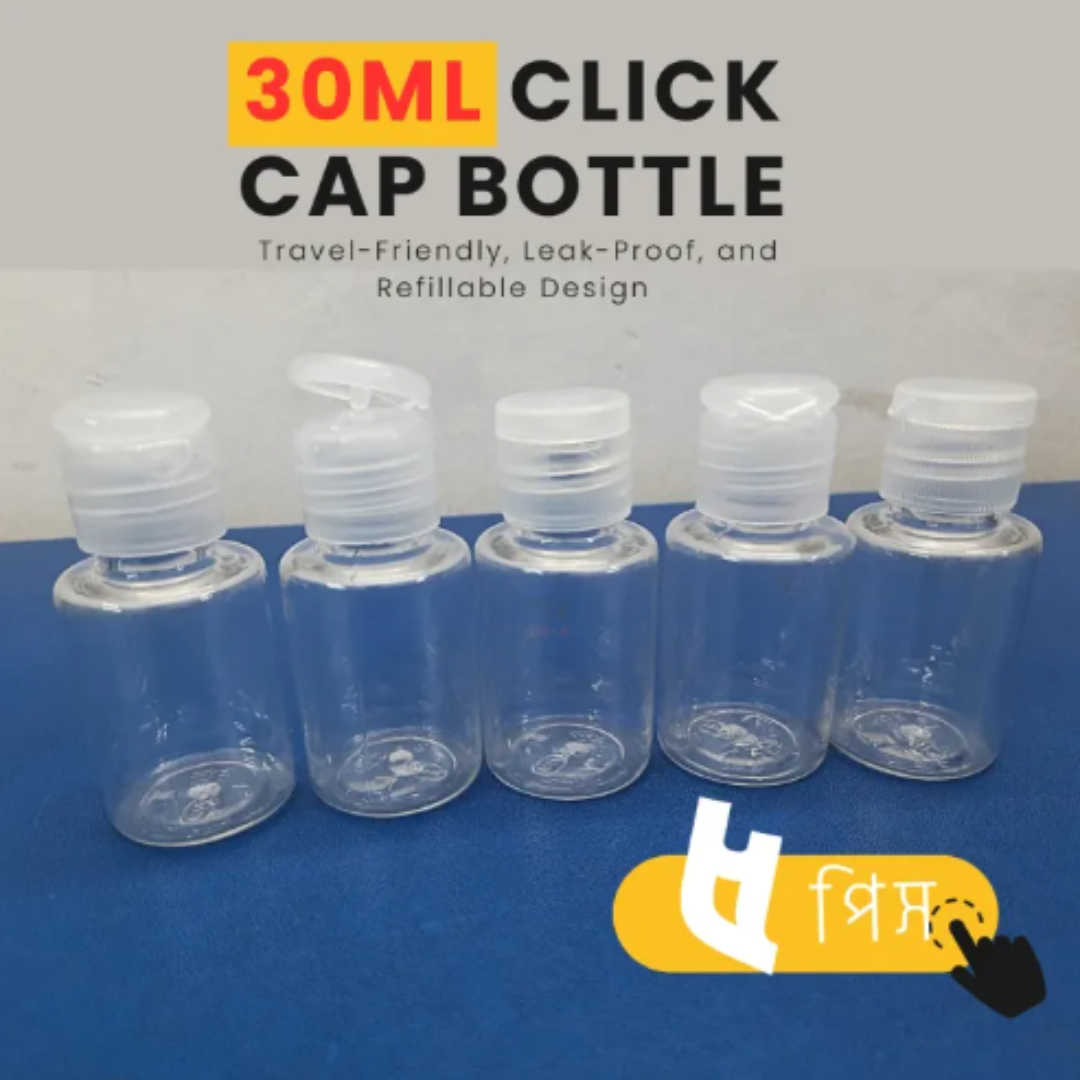 Picture of Plastic Oil Bottle Tiptop Cap 30Ml Transparent- 5pcs