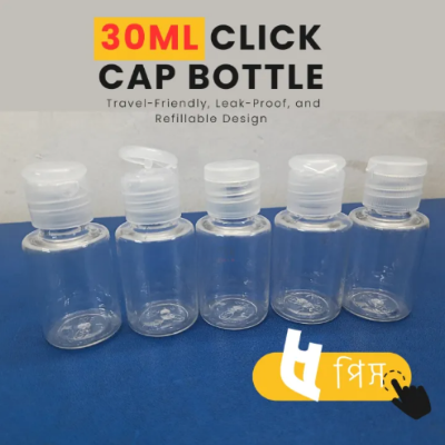 Picture of Plastic Oil Bottle Tiptop Cap 30Ml Transparent- 5pcs