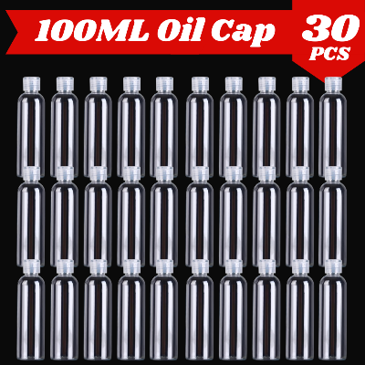 Picture of Plastic Oil Bottle Tiptop Cap 100Ml Transparent- 30pcs