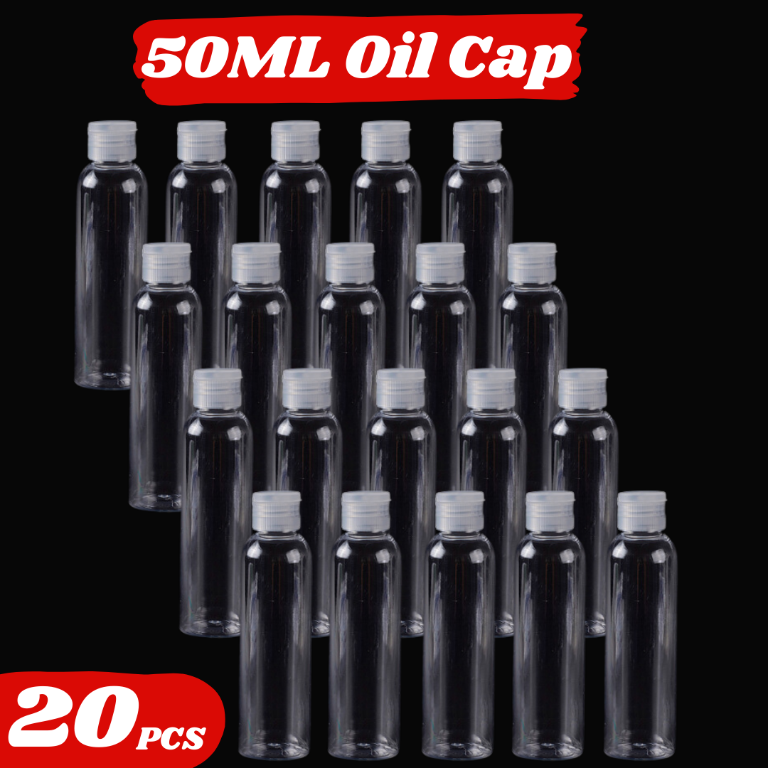 Picture of Plastic Oil Bottle 50Ml Tiptop Cap 20 Piece