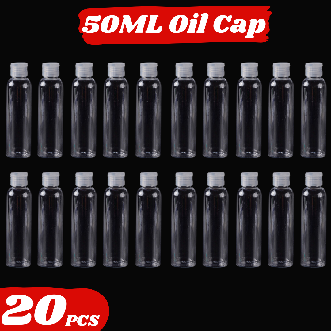 Picture of Plastic Oil Bottle 50Ml Tiptop Cap 20 Piece