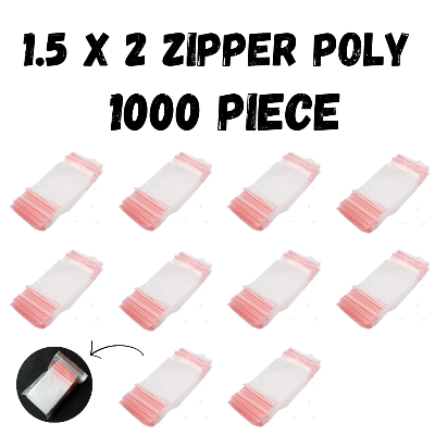 Picture of Zip/Zipper Lock Poly Bag- 1.5X 2 inch Pack of 1000 Piece