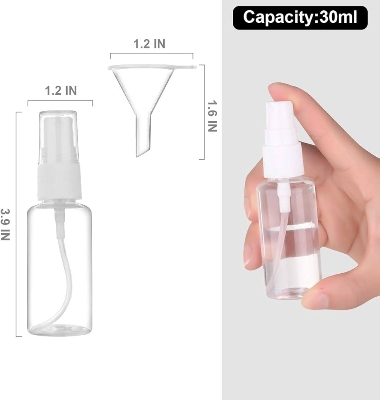 Picture of (4pcs) Travel set Mini Plastic Transparent Small Empty Spray Bottle Combo Package
