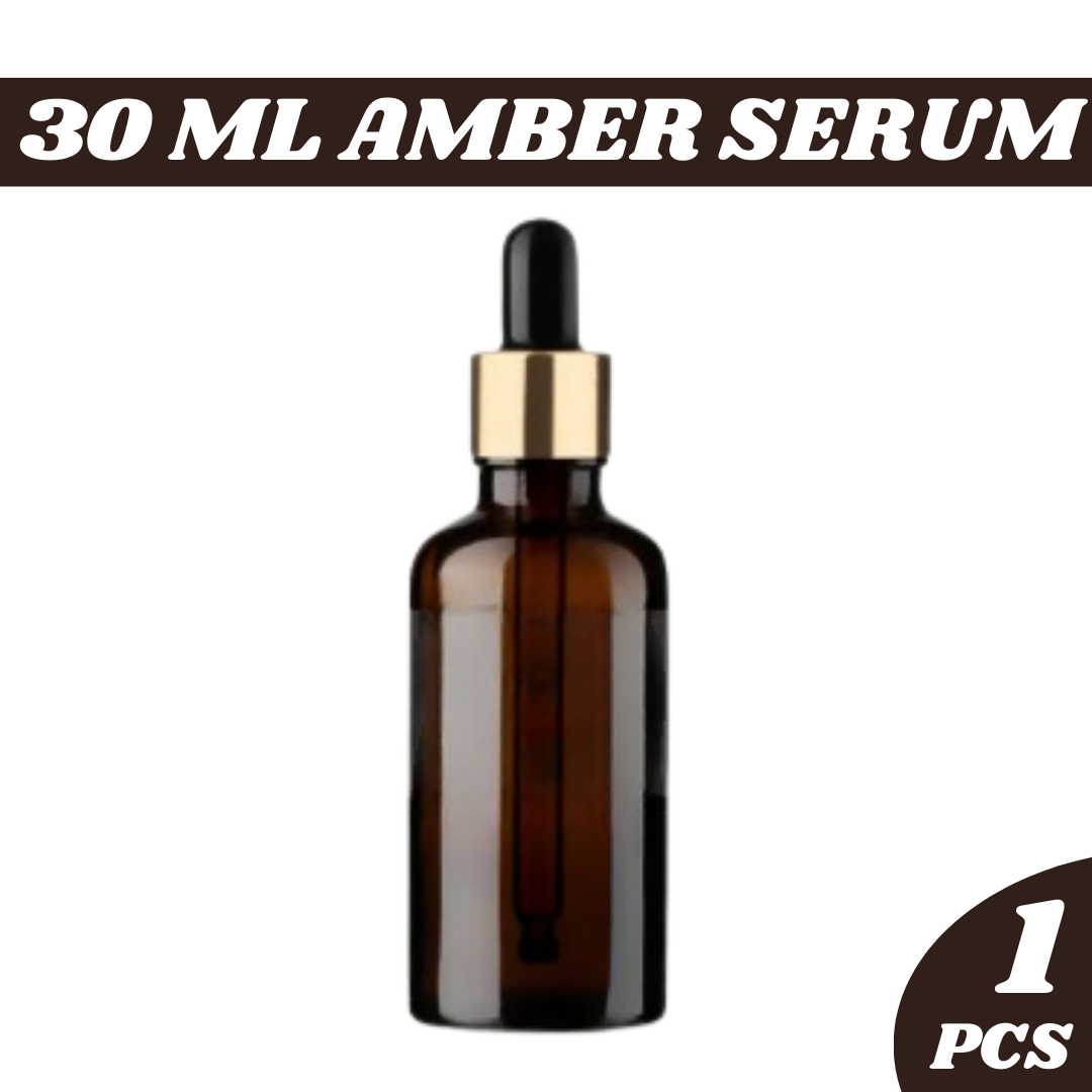 Picture of 30ML amber glass dropper bottle, light proof empty bottle can be refilled with essential oils, cosmetics, and fluid containers 1 Piece