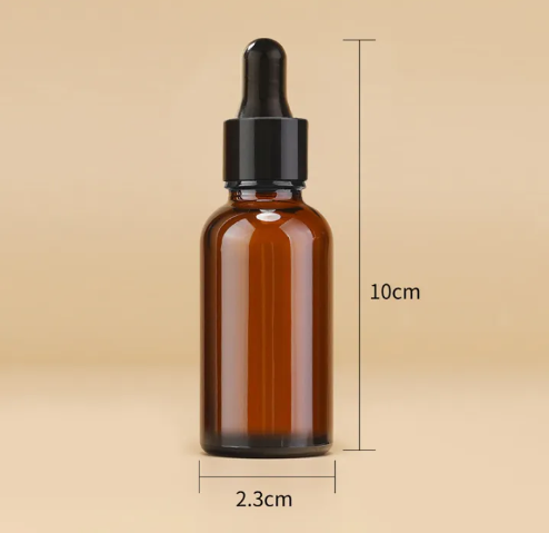 Picture of 30ML amber glass dropper bottle, light proof empty bottle can be refilled with essential oils, cosmetics, and fluid containers 3 Piece