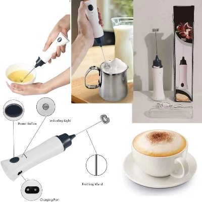 Picture of Electric Rechargeable Handheld Coffee Mixer - Perfectly Blend Your Brews With Ease