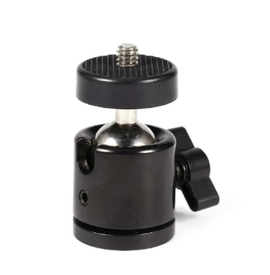 Picture of Mini Swivel Ball Head Tripod Head 360 Degree Rotating Mount Base Adapter with Universal 1/4 Inch Screw Mounts for Microphone
