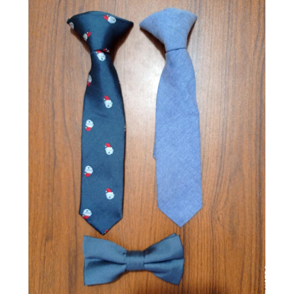 Picture of 3 piecs Boys Kids Children Baby Wedding Banquet Solid Colour Elastic Tie Necktie