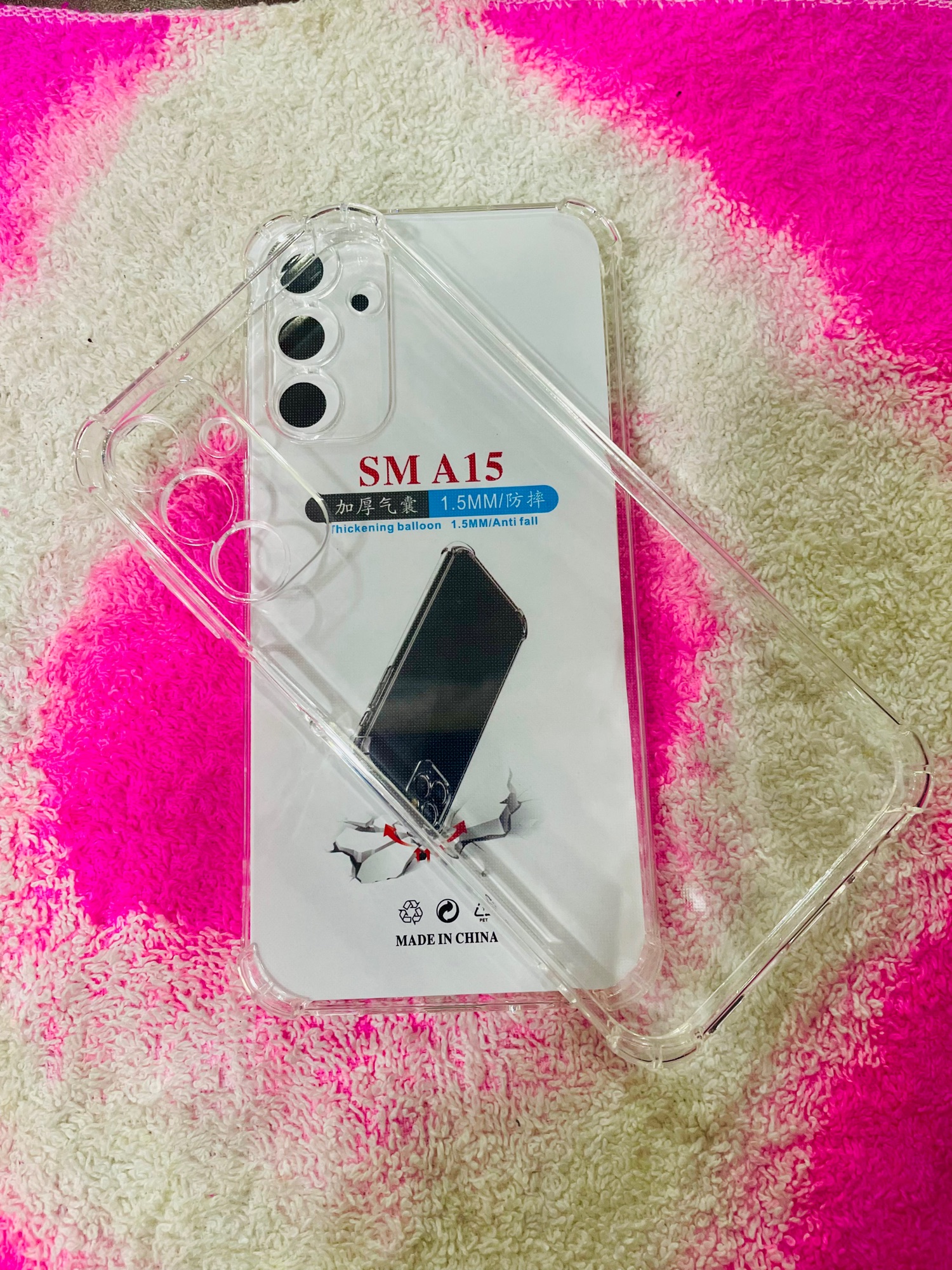 Picture of For Samsung A15  Soft Transparent Shockproof Tpu Back Case/Cover  Water Colour, With Camera and side Bumper protection.