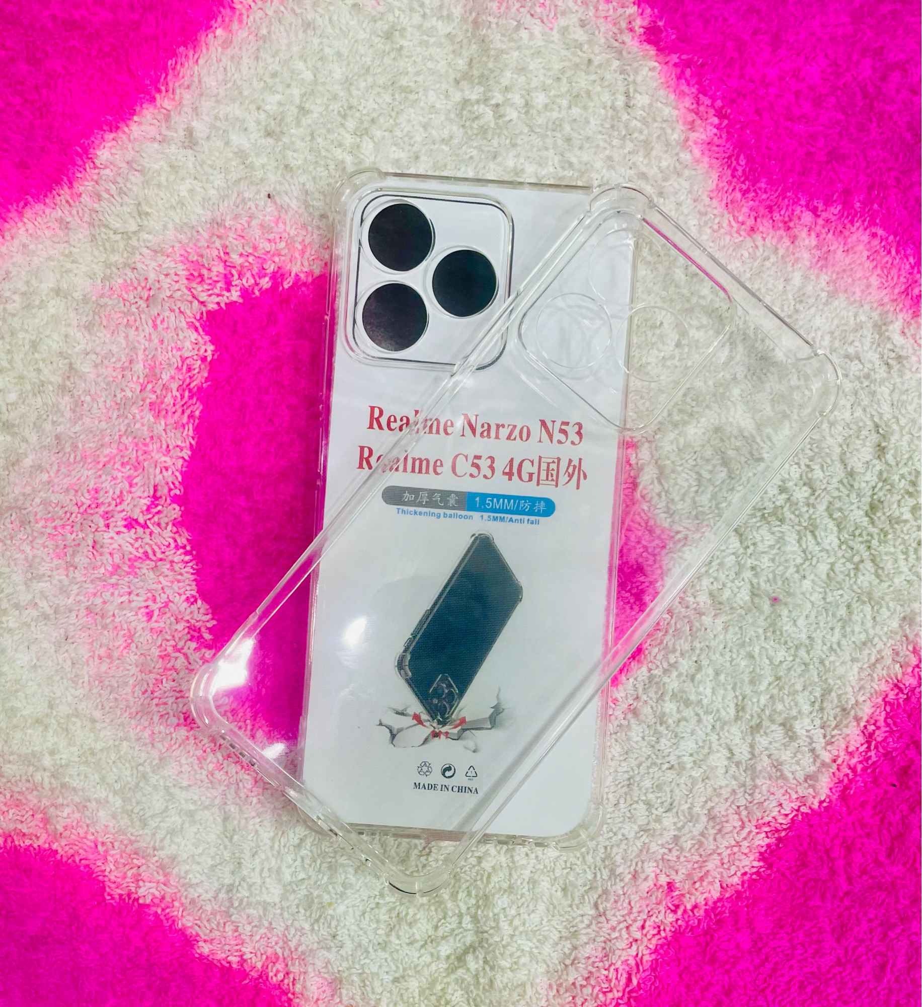 Picture of For Realme Note 50 /C53/C51 (4G) Soft Transparent Shockproof Tpu Back Case/Cover Water Colour, With Camera and side Bumper protection.