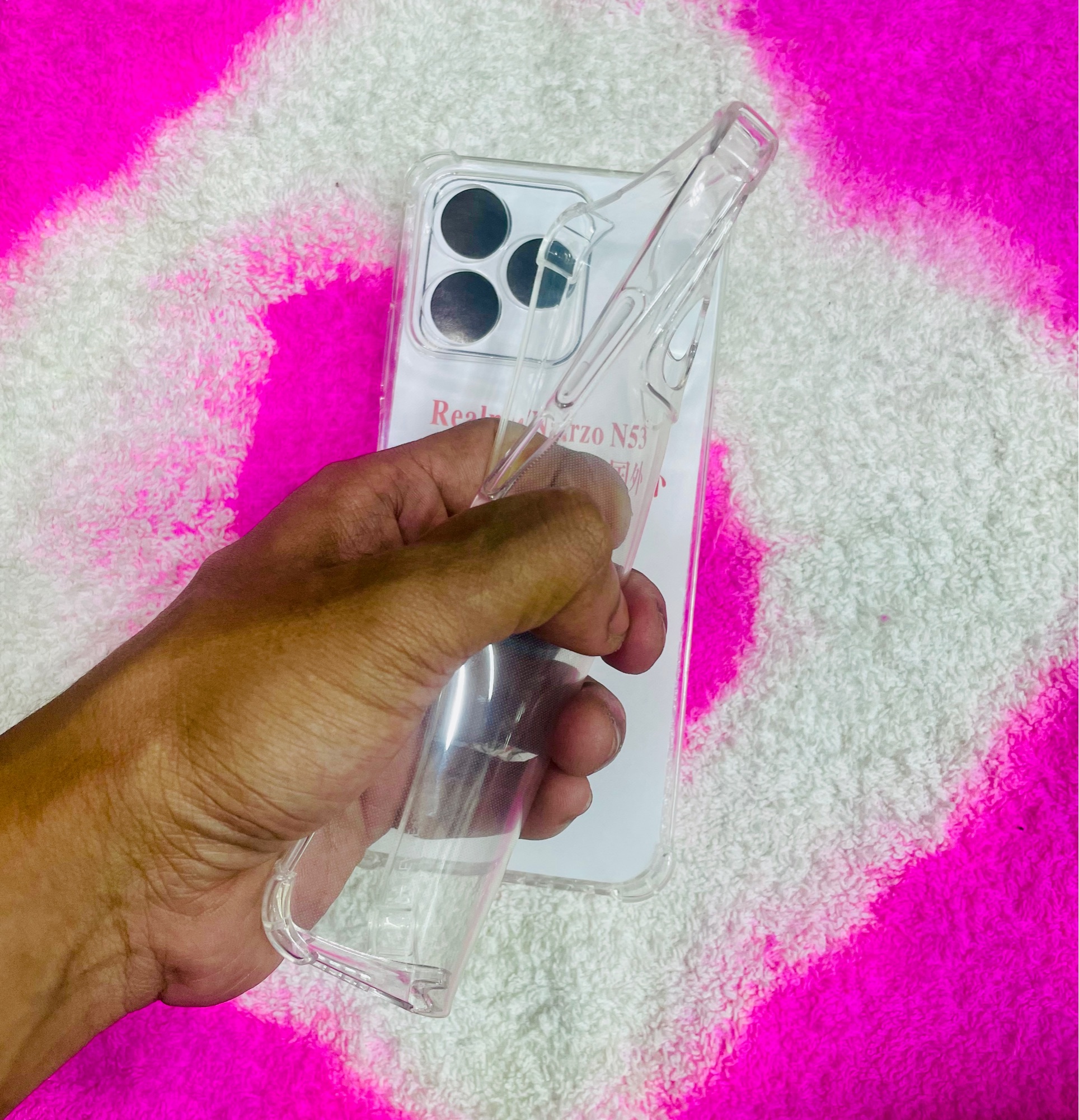 Picture of For Realme Note 50 /C53/C51 (4G) Soft Transparent Shockproof Tpu Back Case/Cover Water Colour, With Camera and side Bumper protection.