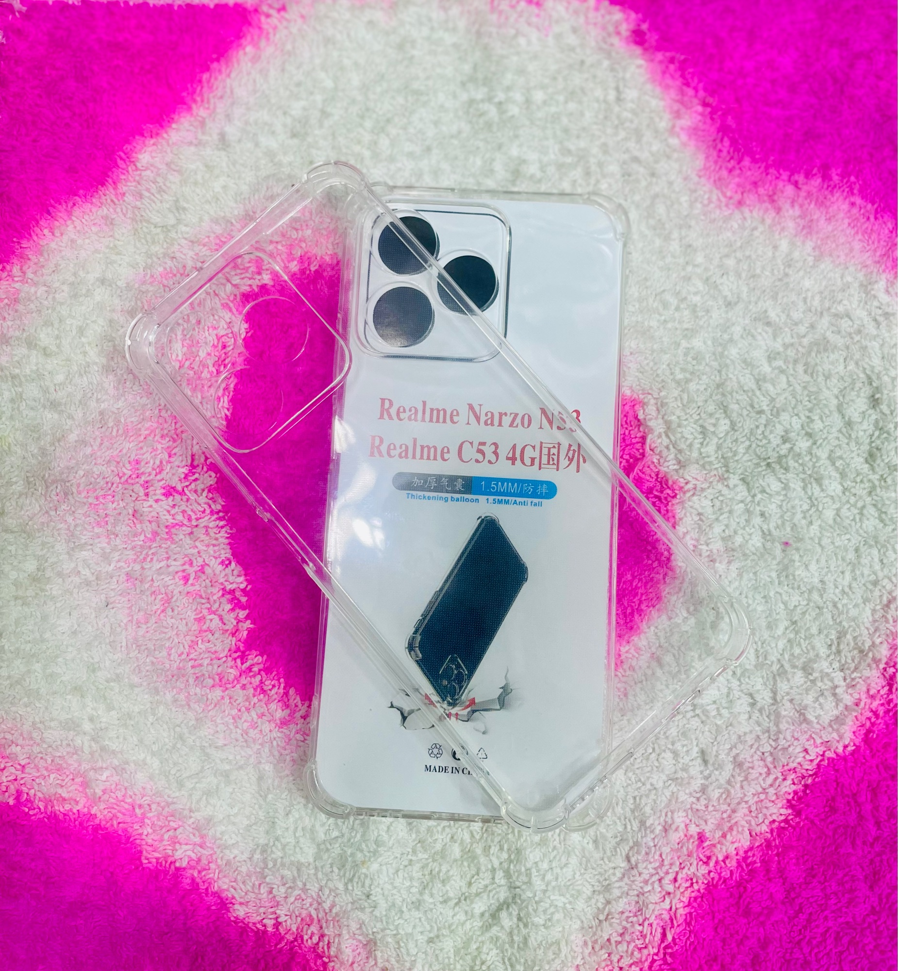 Picture of For Realme Note 50 /C53/C51 (4G) Soft Transparent Shockproof Tpu Back Case/Cover Water Colour, With Camera and side Bumper protection.
