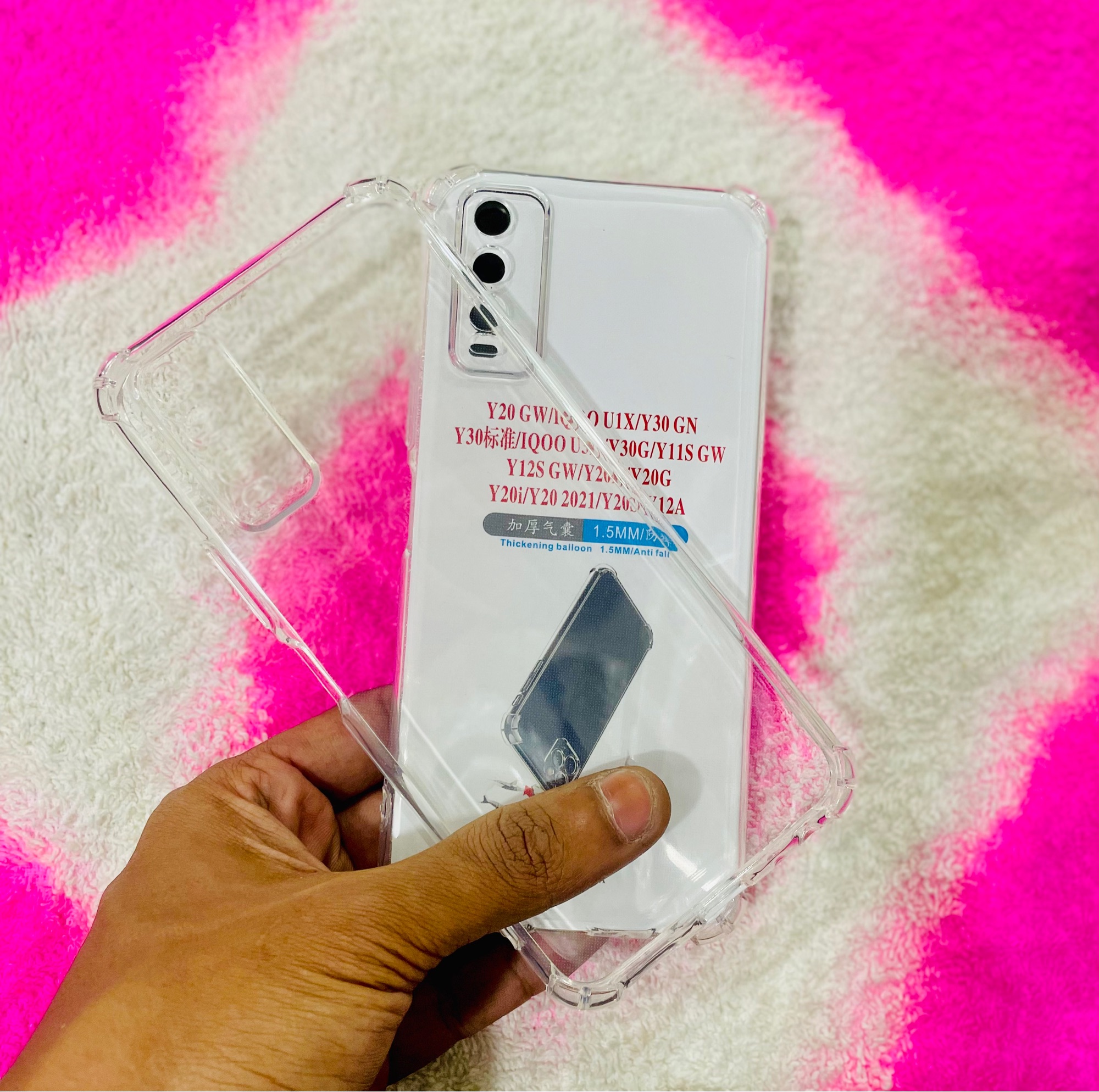 Picture of For Vivo Y20/Y20i/Y12A/Y11s/Y20s Soft Transparent Shockproof Tpu Back Case/Cover  Water Colour, With Camera Bumper protection.