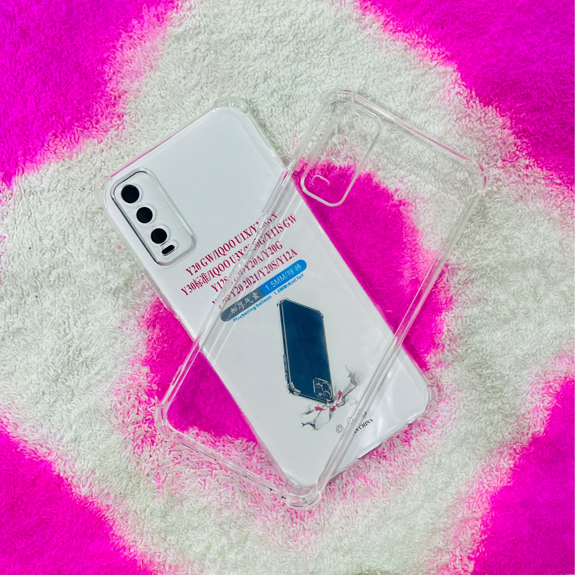 Picture of For Vivo Y20/Y20i/Y12A/Y11s/Y20s Soft Transparent Shockproof Tpu Back Case/Cover  Water Colour, With Camera Bumper protection.
