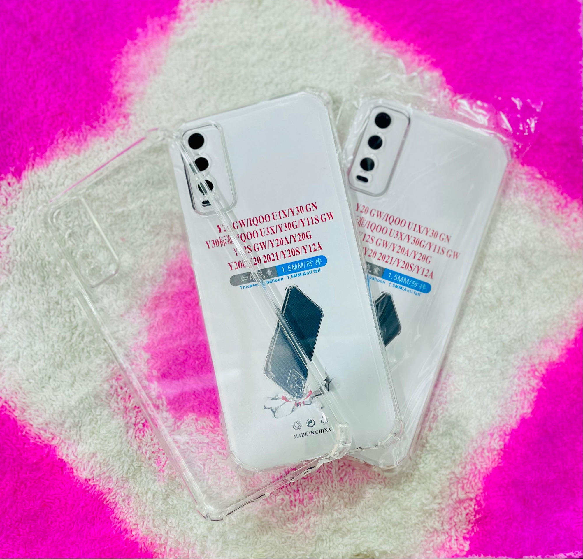 Picture of For Vivo Y20/Y20i/Y12A/Y11s/Y20s Soft Transparent Shockproof Tpu Back Case/Cover  Water Colour, With Camera Bumper protection.