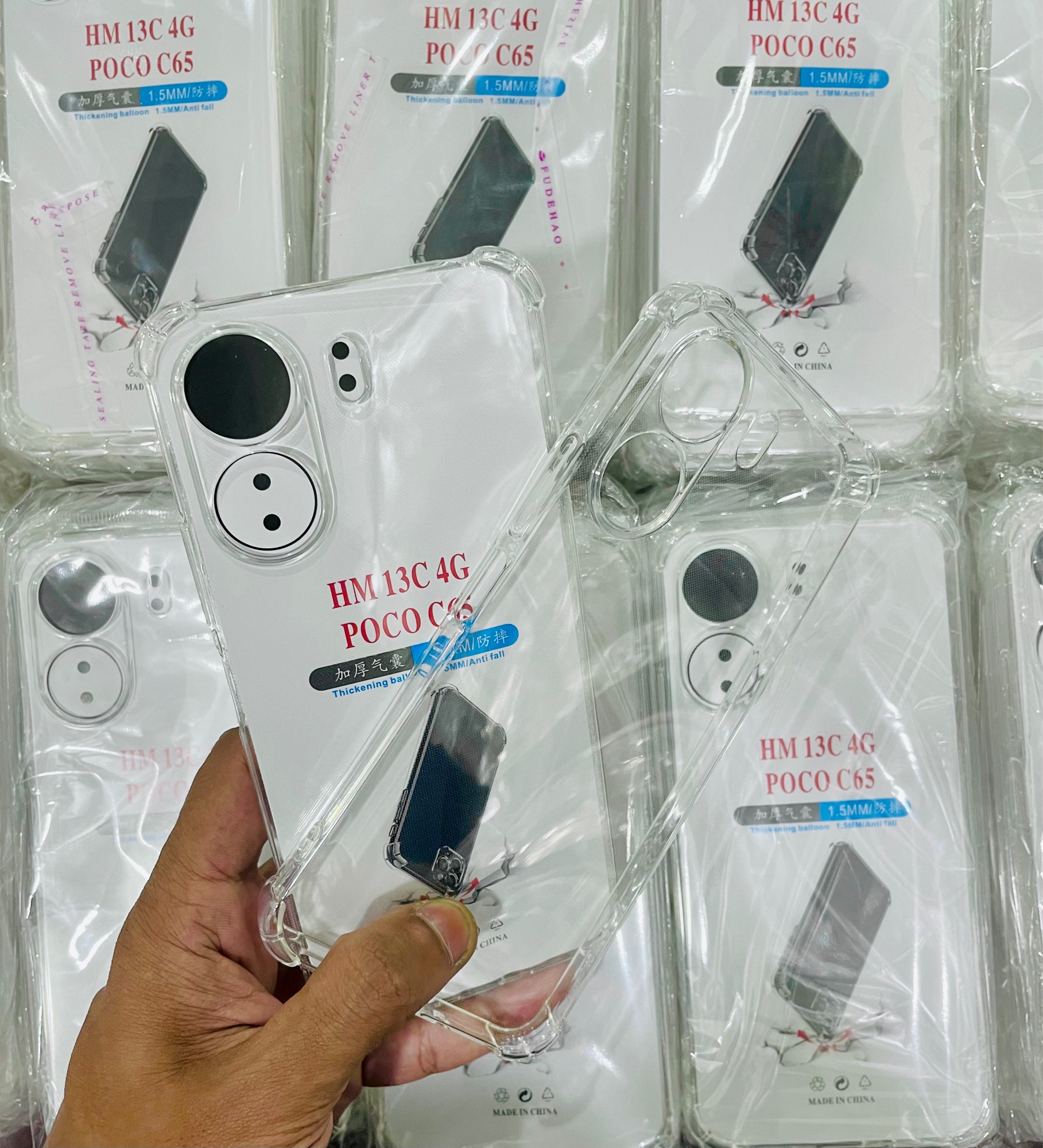 Picture of For Xiaomi Redmi 13c(4G)/poco C65 (4G) Soft Transparent Shockproof Tpu Back Case/Cover  Water Colour, With Camera Bumper protection.