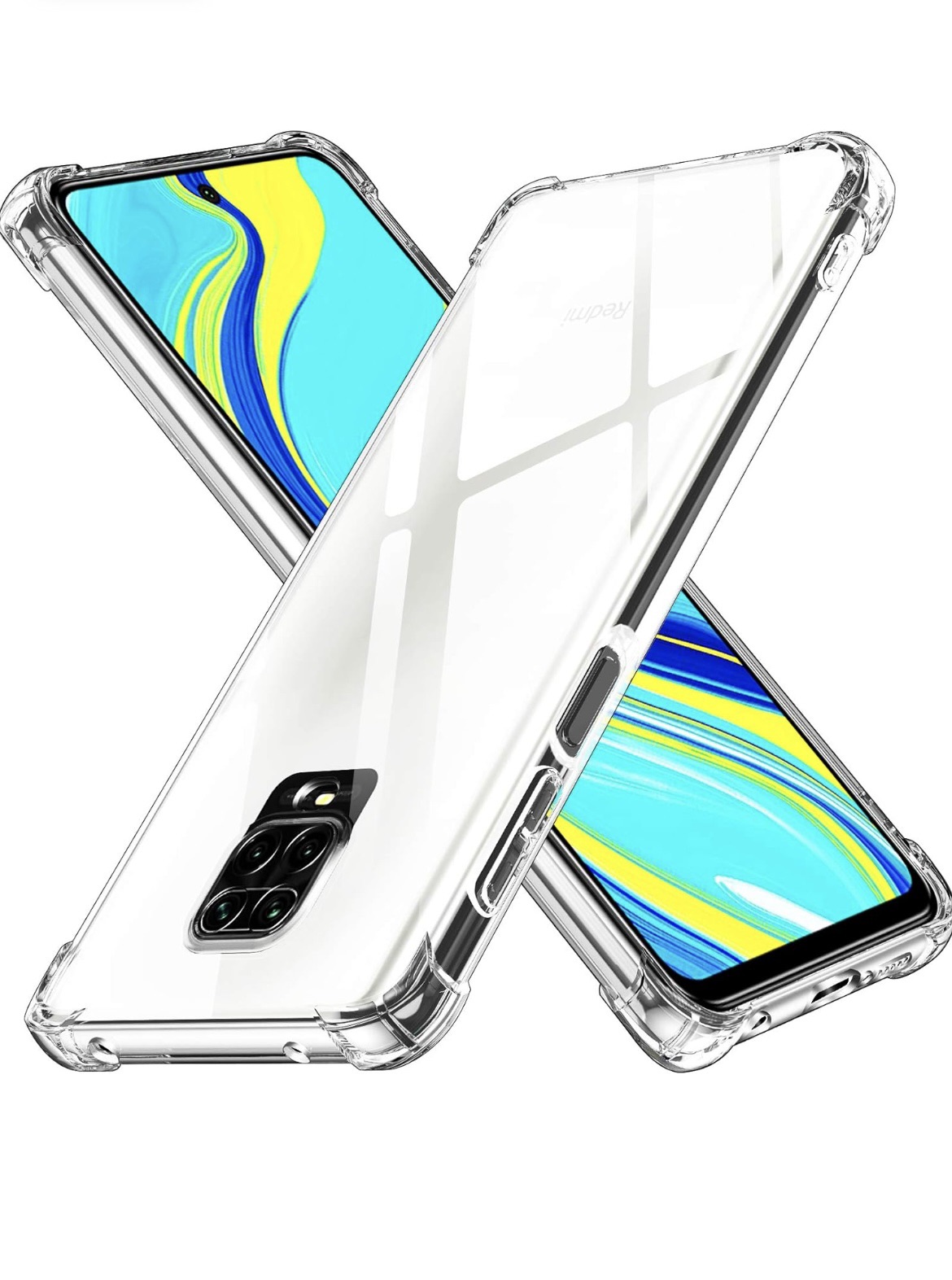 Picture of For Xiaomi Redmi Note 9 pro(4G)Soft Transparent Shockproof Tpu Back Case/Cover  Water Colour, With Camera Bumper protection.