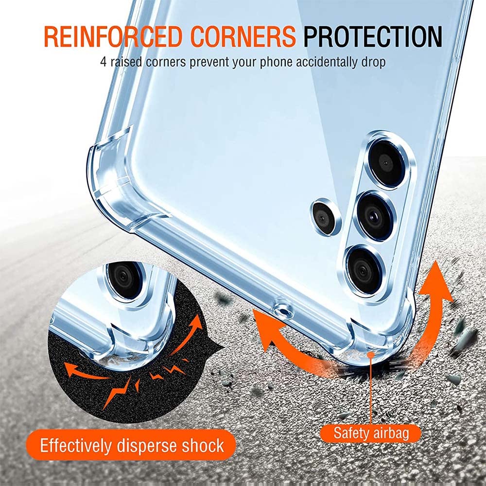Picture of Case for Samsung Galaxy A24 4G Cover Clear Back Air Cushion Soft Silicone Shockproof Anti-Scratch Protective Bumper Shell Corner for Samsung Galaxy A25 5G