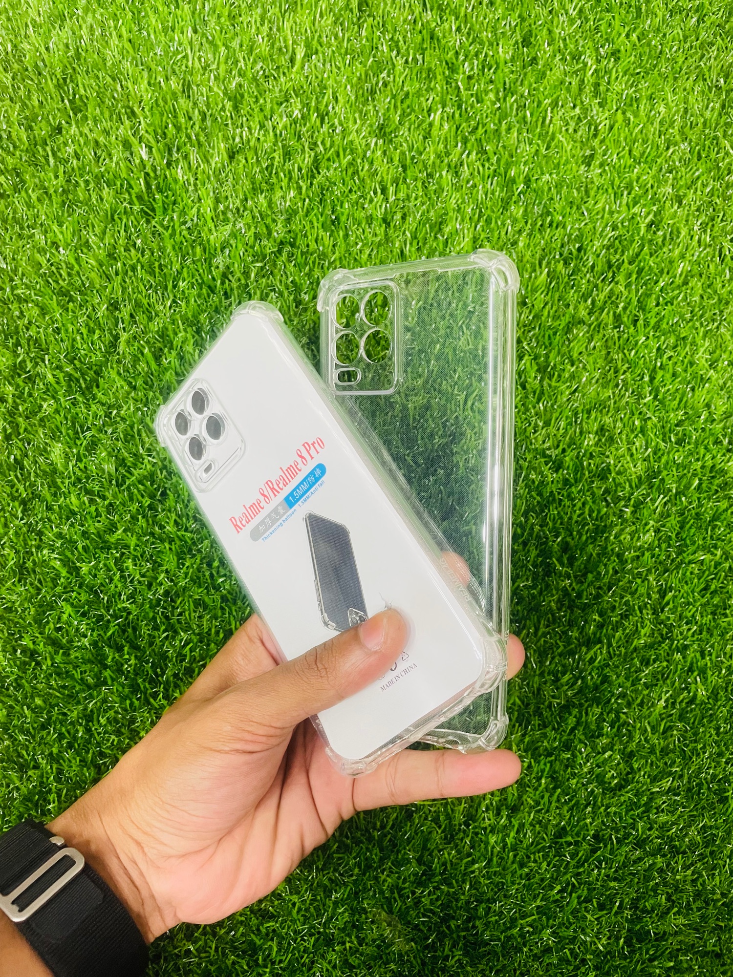 Picture of For Realme 8/8pro Soft Transparent Shockproof Tpu Back Case/Cover  Water Colour, With Camera Bumper protection.