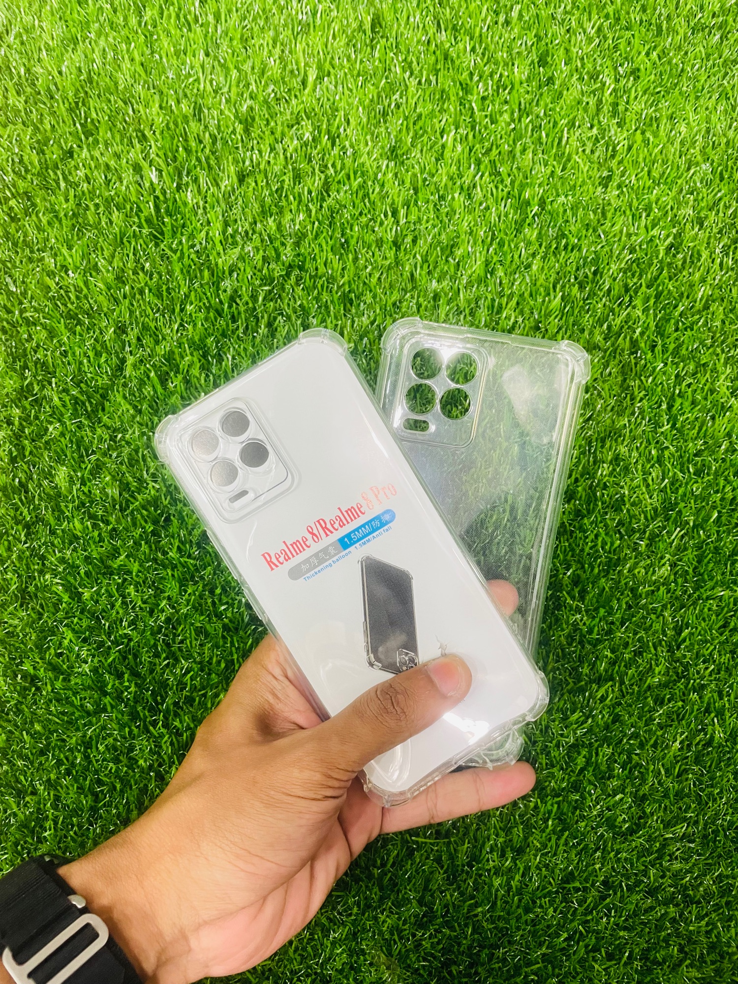 Picture of For Realme 8/8pro Soft Transparent Shockproof Tpu Back Case/Cover  Water Colour, With Camera Bumper protection.