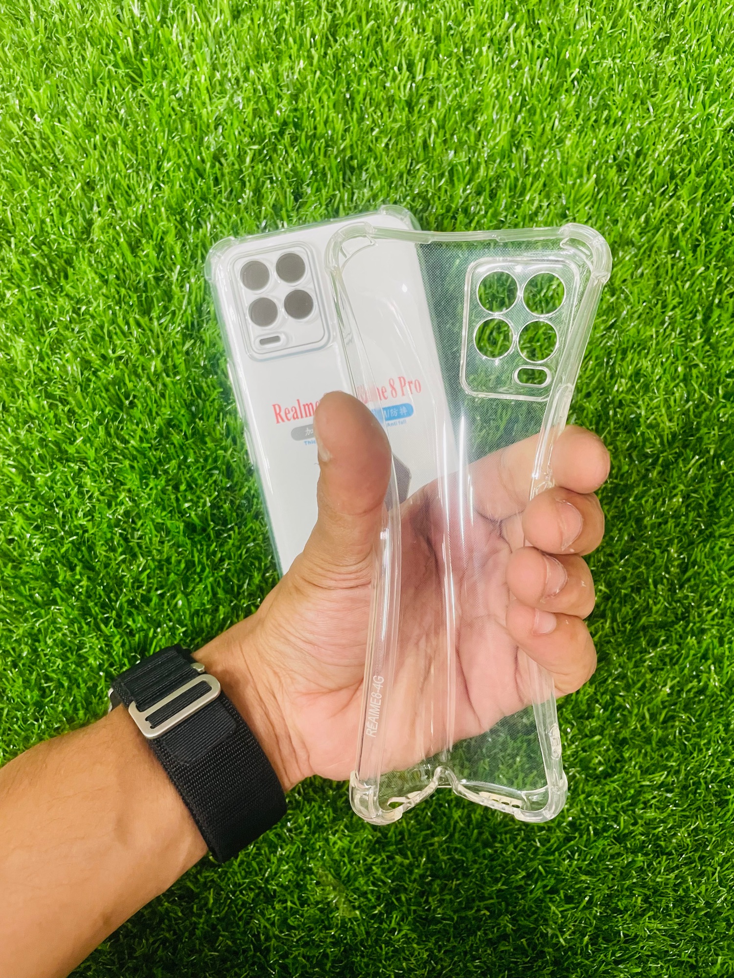 Picture of For Realme 8/8pro Soft Transparent Shockproof Tpu Back Case/Cover  Water Colour, With Camera Bumper protection.