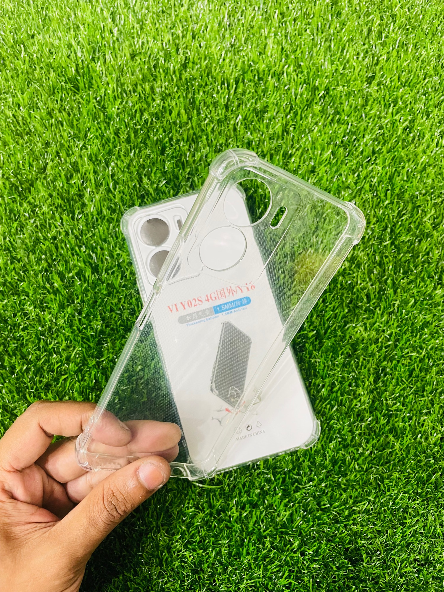 Picture of For Vivo Y16/Y02S  Soft Transparent Shockproof Tpu Back Case/Cover  Water Colour, With Camera Bumper protection