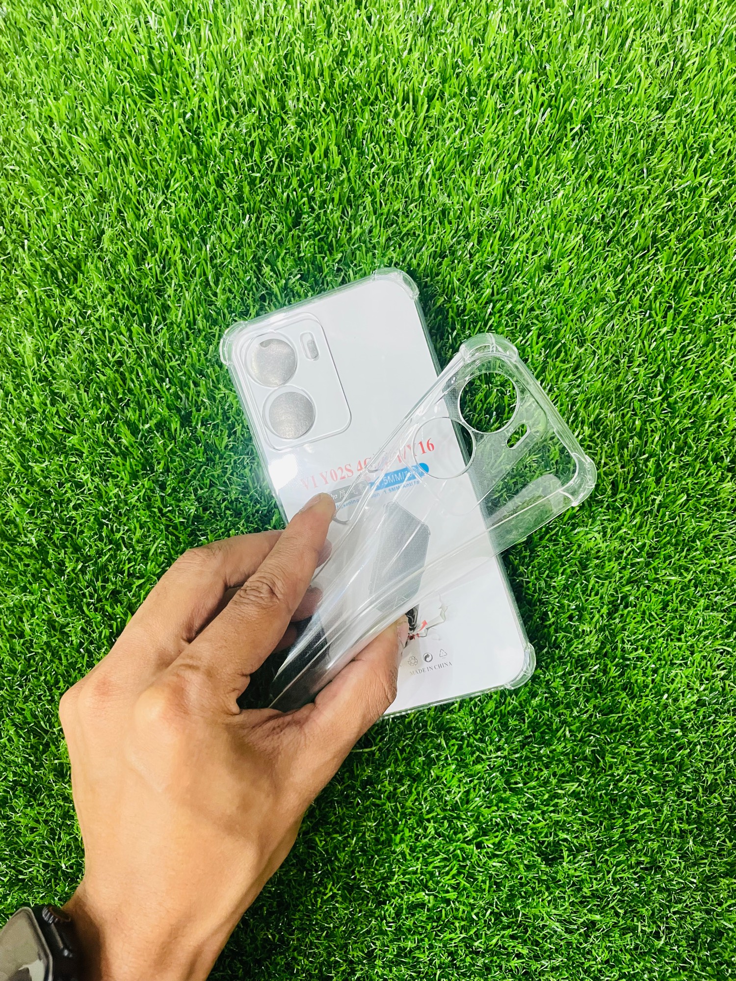 Picture of For Vivo Y16/Y02S  Soft Transparent Shockproof Tpu Back Case/Cover  Water Colour, With Camera Bumper protection