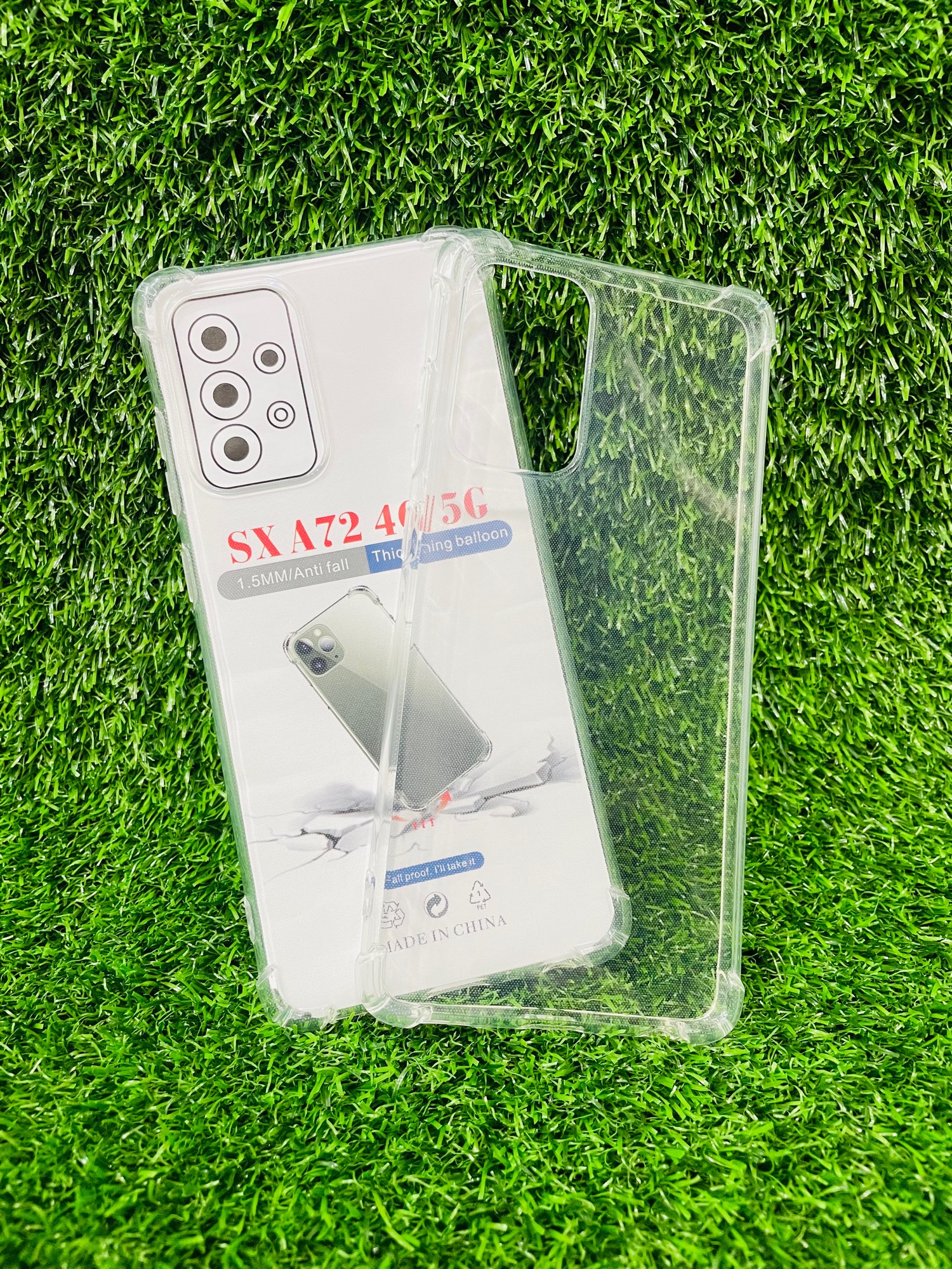 Picture of For Samsung A72(4G)/(5G) Soft Transparent Shockproof Tpu Back Case/Cover  Water Colour, With Camera Bumper protection.