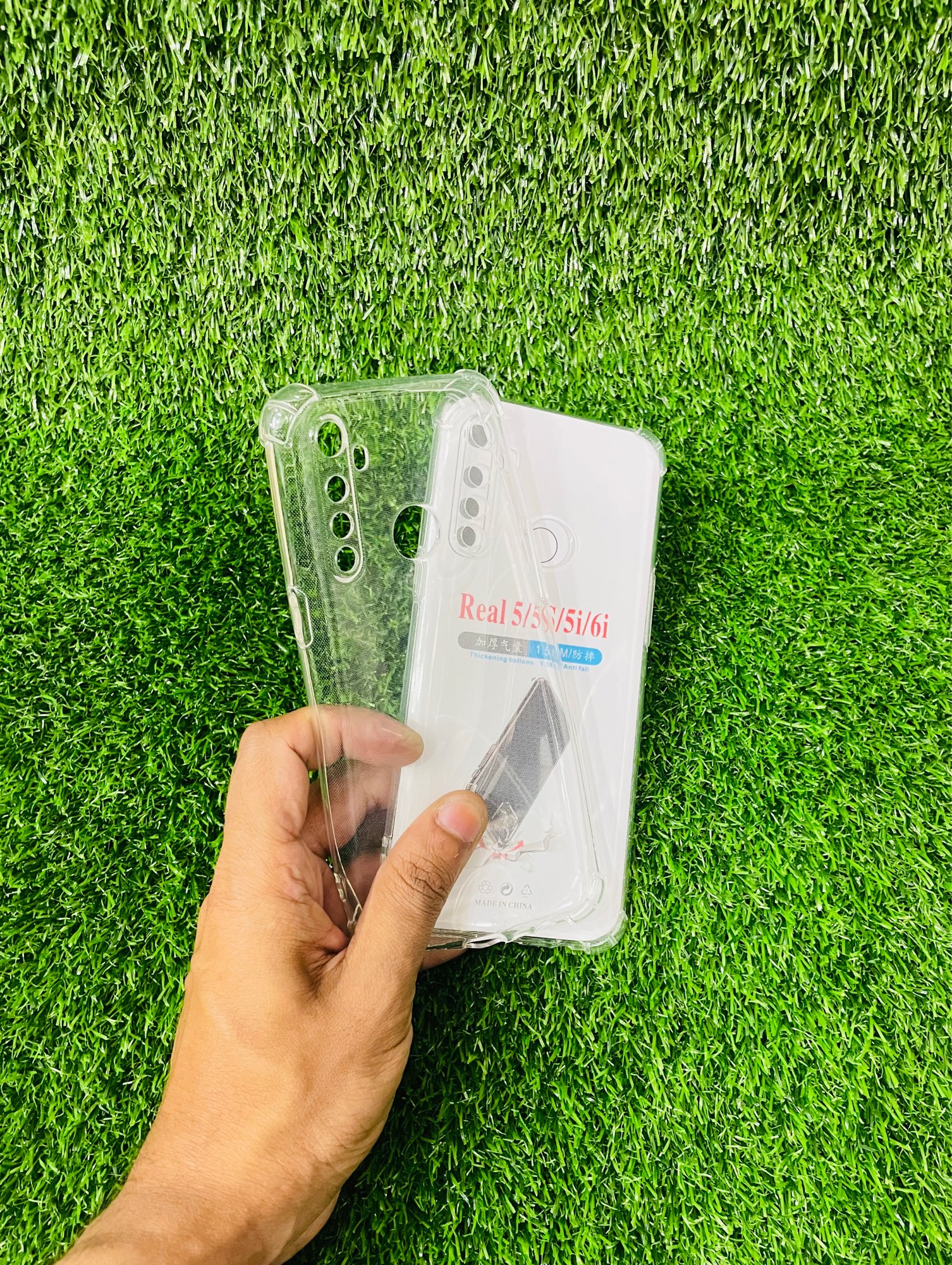 Picture of For Realme 5/5S/5i/6i Soft Transparent Shockproof Tpu Back Case/Cover  Water Colour, With Camera Bumper protection.
