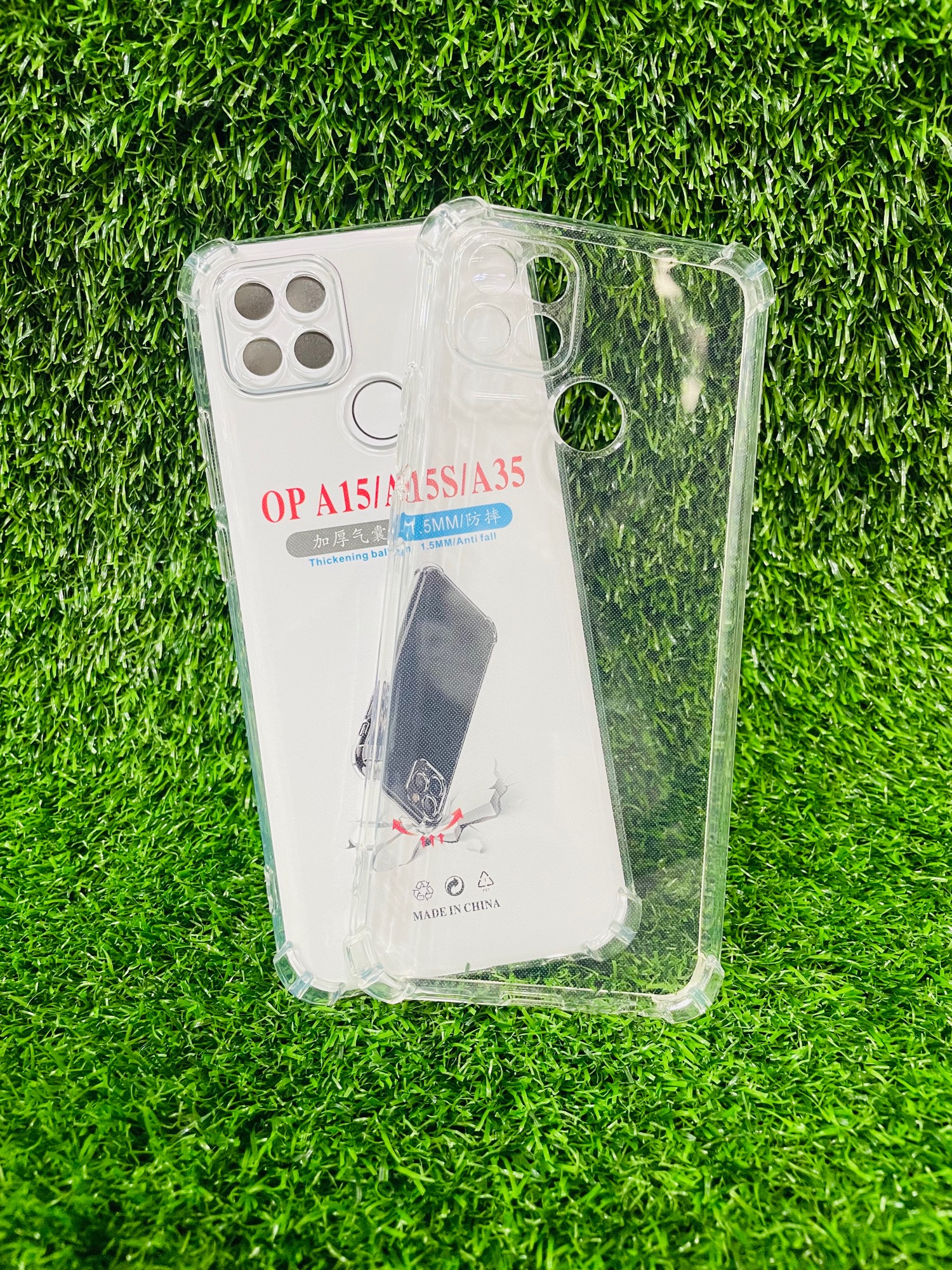 Picture of For Oppo A15/A15S/A35 Soft Transparent Shockproof Tpu Back Case/Cover  Water Colour, With Camera Bumper protection.