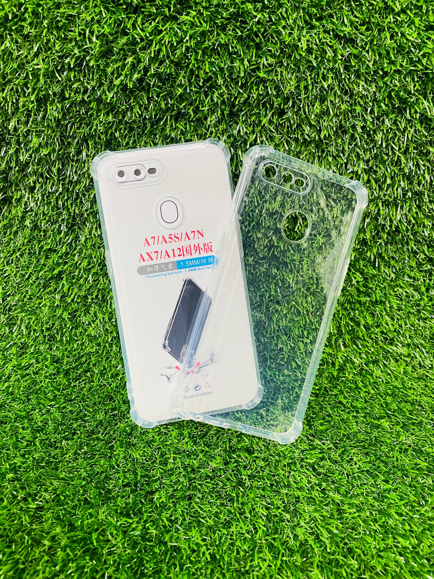 Picture of For Oppo A7/A5S/A7N AX7/A12 Soft Transparent Shockproof Tpu Back Case/Cover  Water Colour, With Camera Bumper protection.
