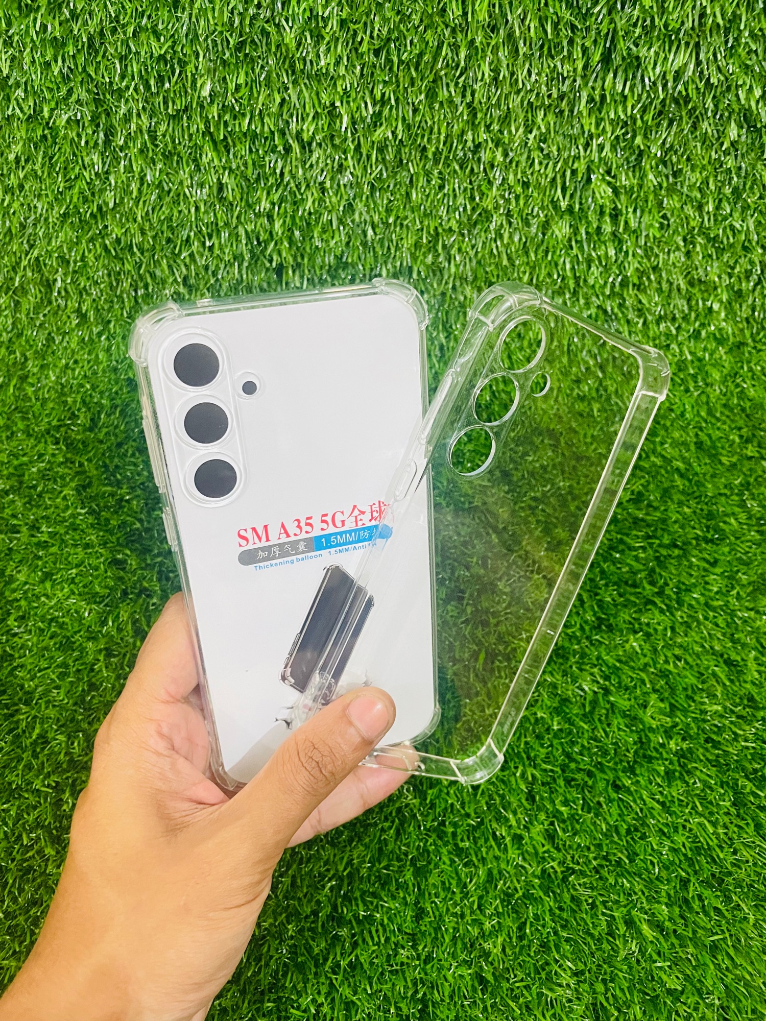 Picture of Samsung A35 5G Soft Transparent Shockproof TPU Back Case with Watercolor Design and Camera Bumper Protection